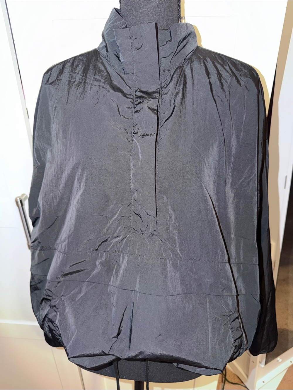Good American Black Pullover Bomber Jacket